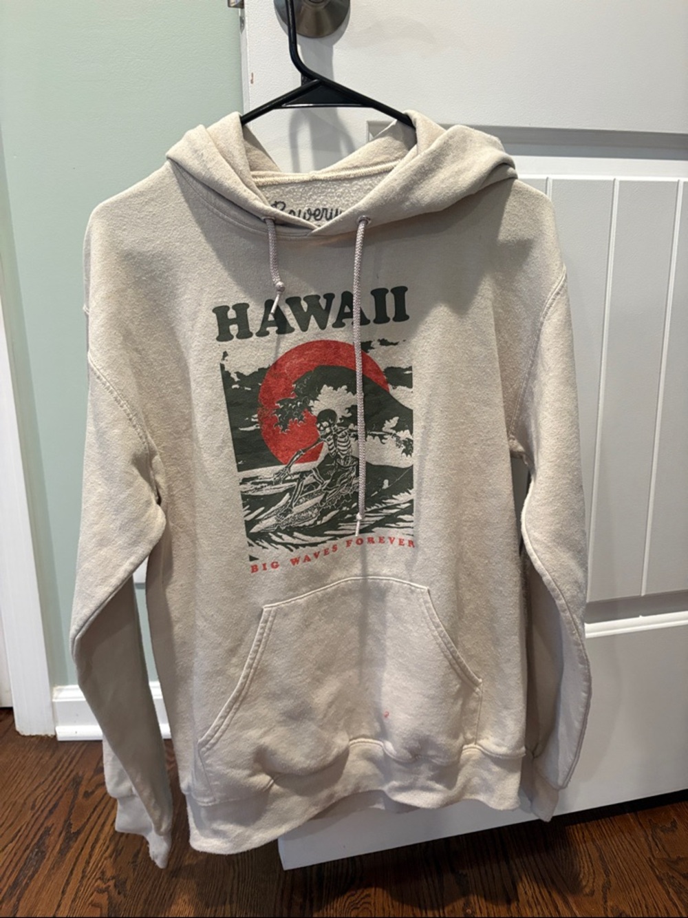 Hawaii Graphic Pullover Hoodie - Cream